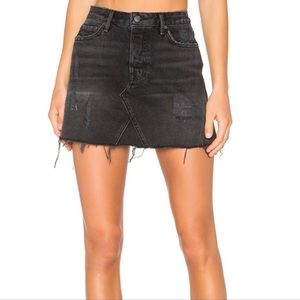 GRLFRIEND Eva Denim Skirt, Black 24